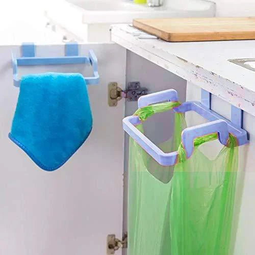 Smart Hanging Garbage Bag Rack Holder - Cabinet Door Trash Bag Organizer for Kitchen