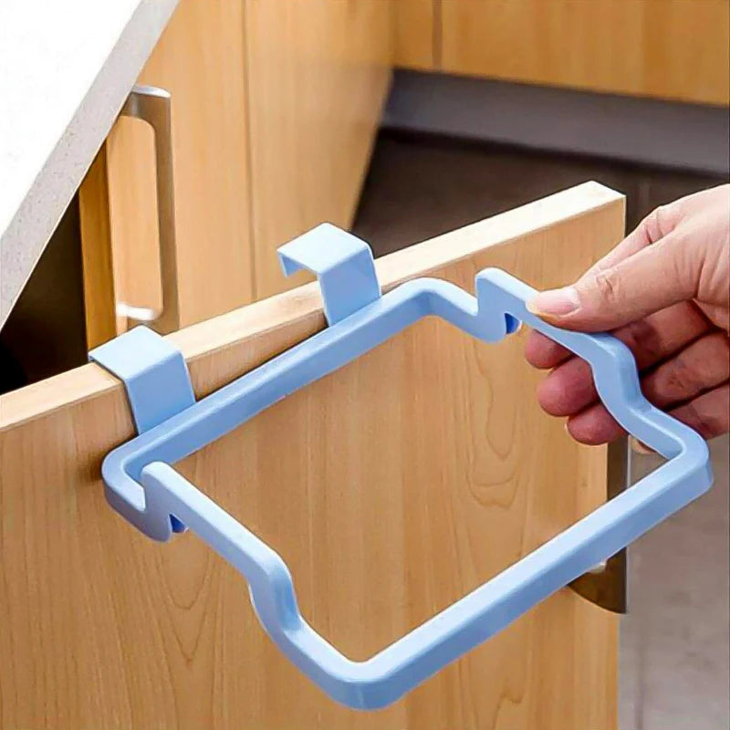 Smart Hanging Garbage Bag Rack Holder - Cabinet Door Trash Bag Organizer for Kitchen