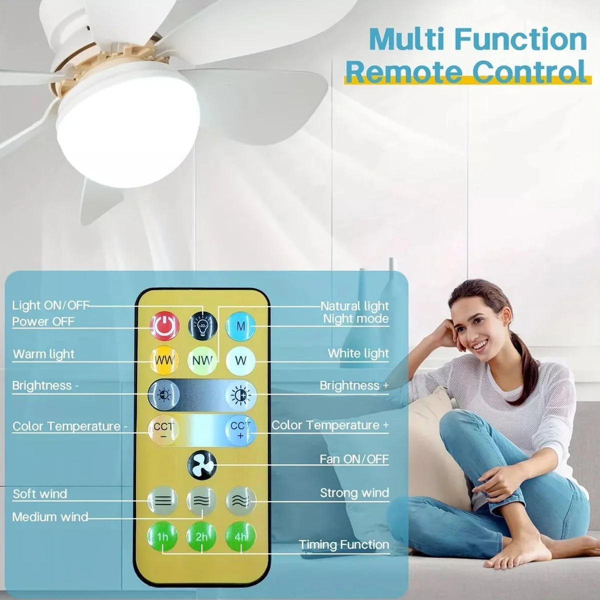 LumaFan 40W | Remote Control Ceiling Fan Light